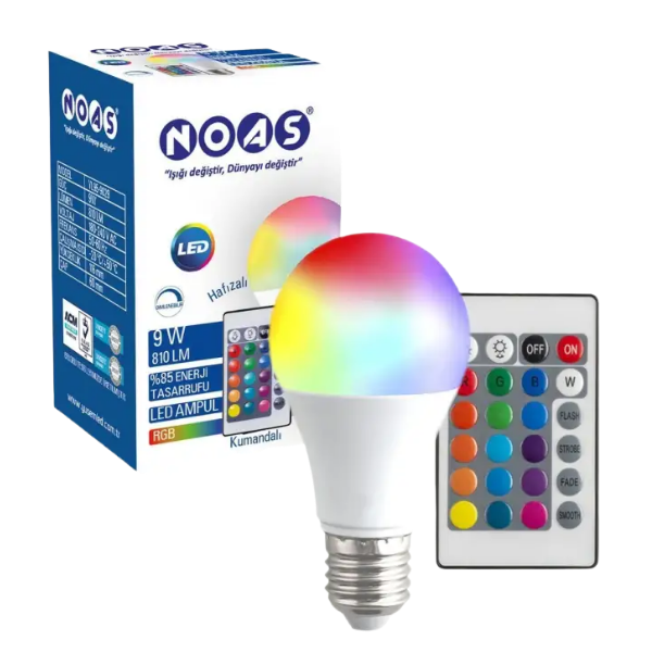 9 RENKLİ KUMANDALI LED AMPUL